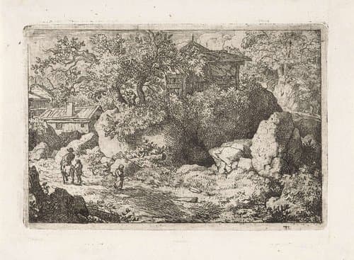 Landschap met man te paard by Allaert van Everdingen