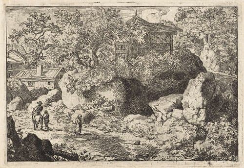 Landschap met man te paard by Allaert van Everdingen