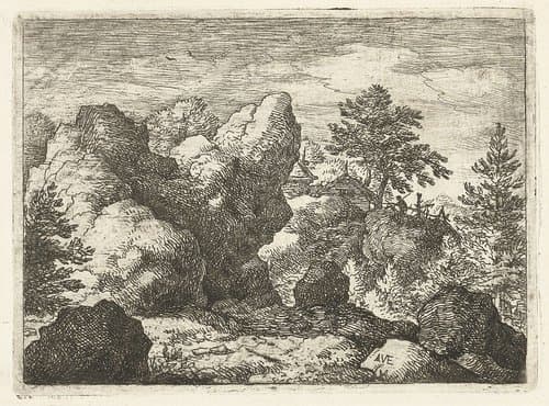 Rotslandschap by Allaert van Everdingen