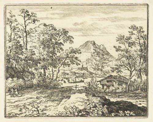Landschap met brede rivier by Allaert van Everdingen