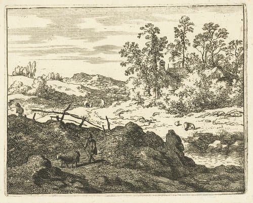 Landschap met schaapherder by Allaert van Everdingen