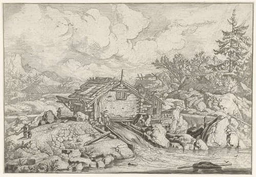 Watermolen by Allaert van Everdingen