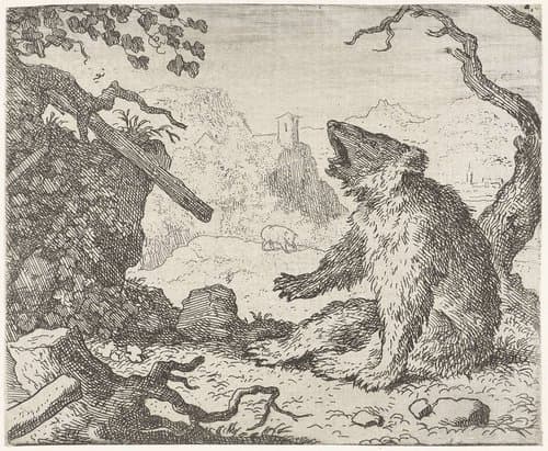 Bruun de beer dagvaardt Reinaert de vos by Allaert van Everdingen