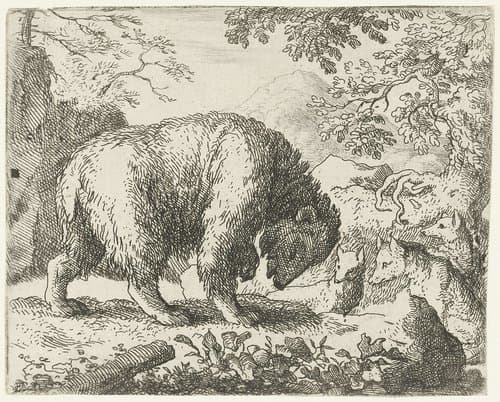 Reinaert de vos belooft Bruun de beer honing by Allaert van Everdingen