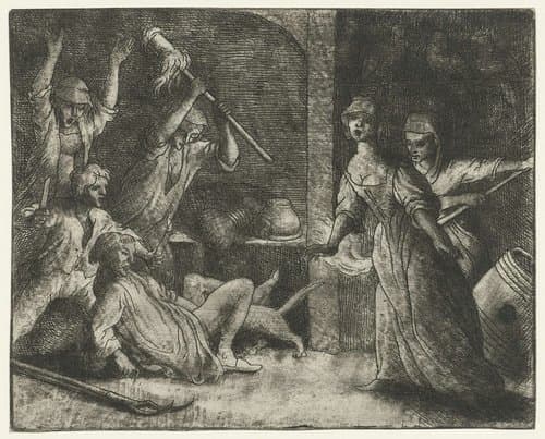 Tibert de kat bijt de pastoor by Allaert van Everdingen