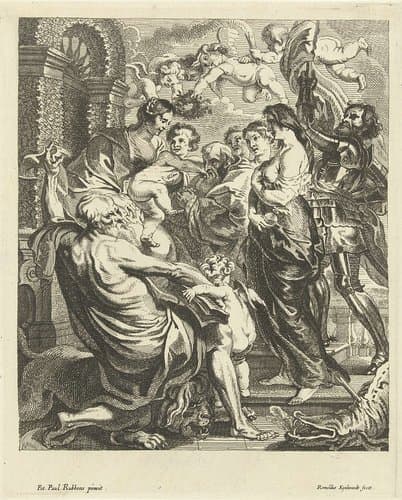 Maria met kind en heiligen by Remoldus Eynhoudts