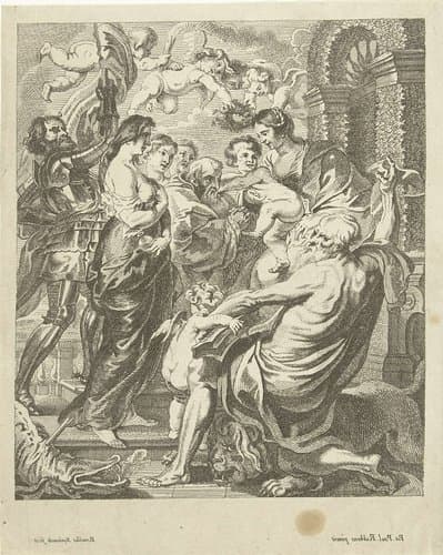 Maria met kind en heiligen by Remoldus Eynhoudts