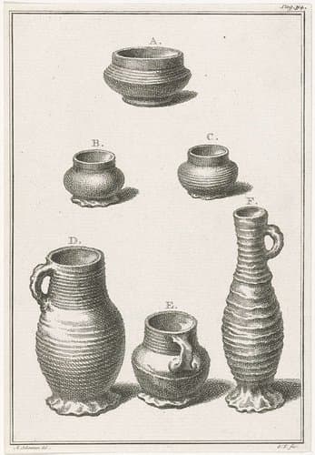 Drie potten en drie vazen by Simon Fokke