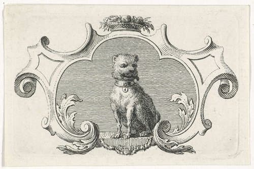 Vignet met hond by Simon Fokke