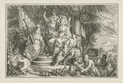 Allegorie op de V.O.C. by Simon Fokke