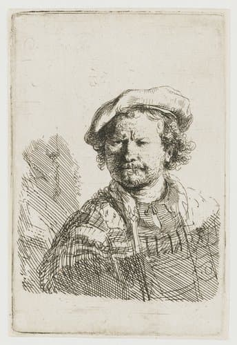 Self-portrait in a Flat Cap by Rembrandt van Rijn