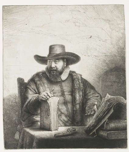 De predikant Cornelis Claesz. Anslo by Rembrandt van Rijn