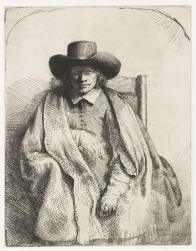 De prentverkoper Clement de Jonghe by Rembrandt van Rijn