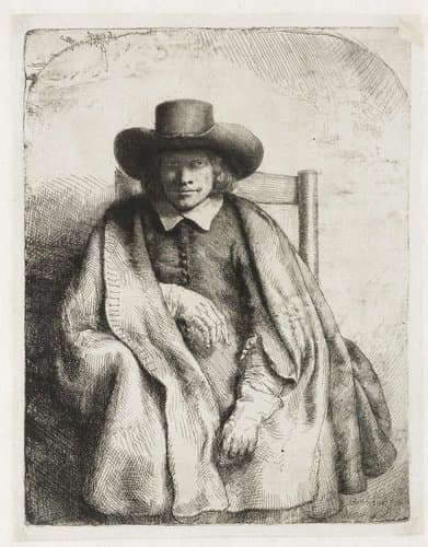 De prentverkoper Clement de Jonghe by Rembrandt van Rijn
