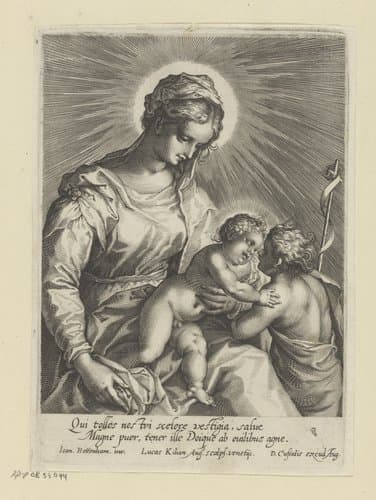 Maria met kind en Johannes de Doper by Lucas Kilian