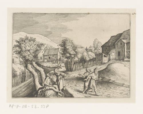 Bespotting van Job by anonymous; Matthäus Merian (I)