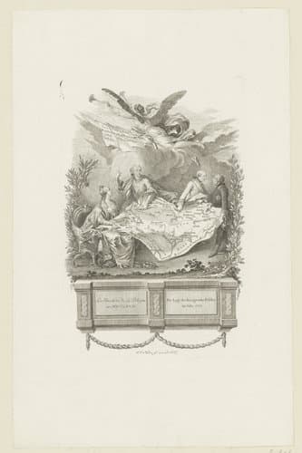Kaart van Polen met portretten van vorsten by Johann Esaias Nilson