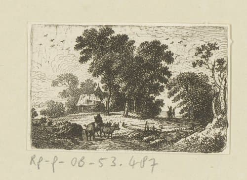Landschap met bomen by Johann Andreas Benjamin Nothnagel
