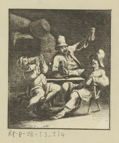 Drie drinkende mannen by Carl August Grossmann