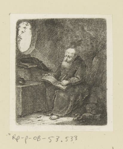 Schrijvende kluizenaar by Johann Andreas Benjamin Nothnagel