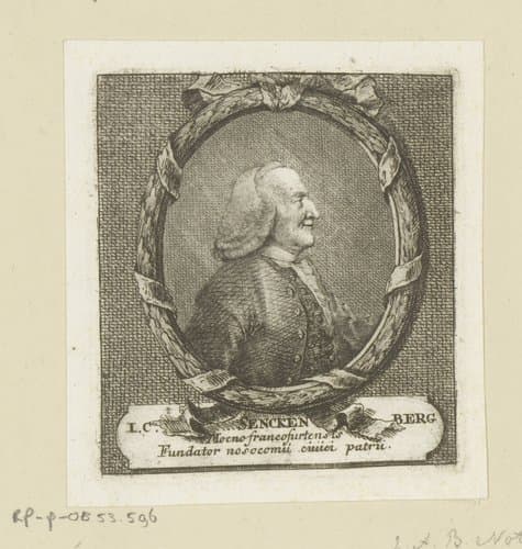 Portret van Johann Christian Senckenberg by Johann Andreas Benjamin Nothnagel