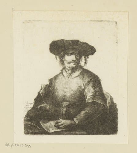 Portret van een onbekende kunstenaar by Johann Andreas Benjamin Nothnagel