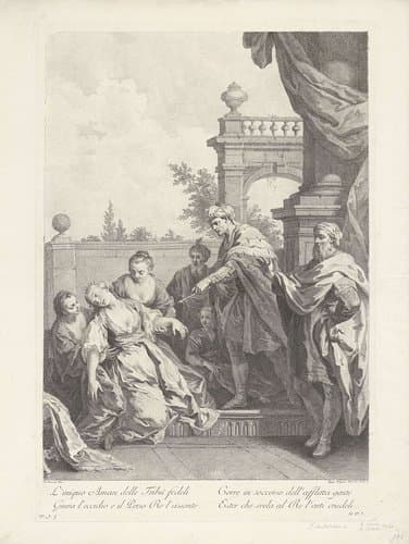 Ester voor koning Ahasveros by Francesco Bartolozzi