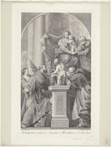 Heilige Familie met heiligen by Francesco Bartolozzi