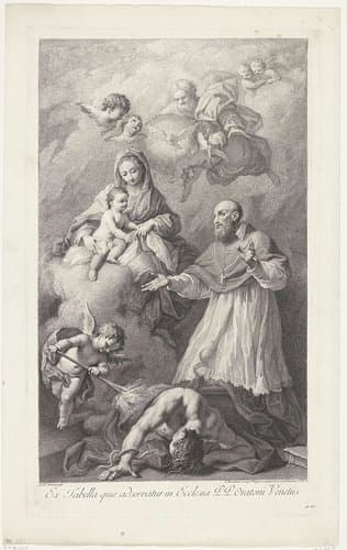 Maria met Kind en de heilige Franciscus van Sales by Francesco Bartolozzi