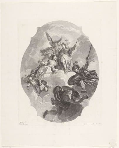 Deugd kroont Edelheid by Francesco Bartolozzi