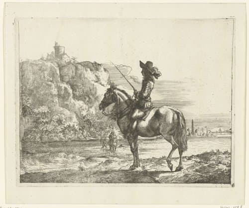 Ruiter bij een rivier. by Romeyn de Hooghe