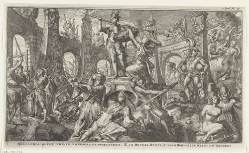 Allegorie rond de strijd met Beieren en Bourgondië by Romeyn de Hooghe