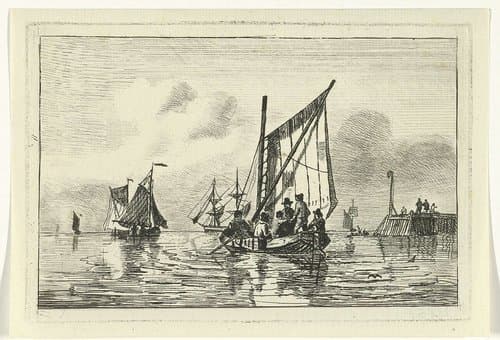 Visserspink met zes mannen by Willem Gruyter jr.