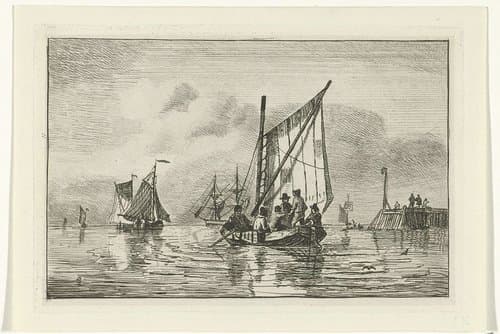 Visserspink met zes mannen by Willem Gruyter jr.