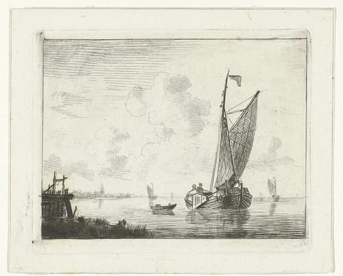 Zeilboot op binnenwater by Willem Gruyter jr.