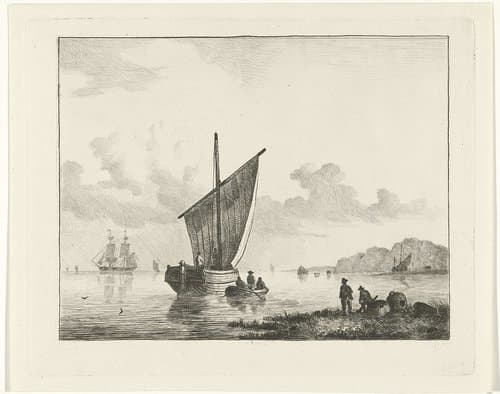 Zeilschip aan de kust
