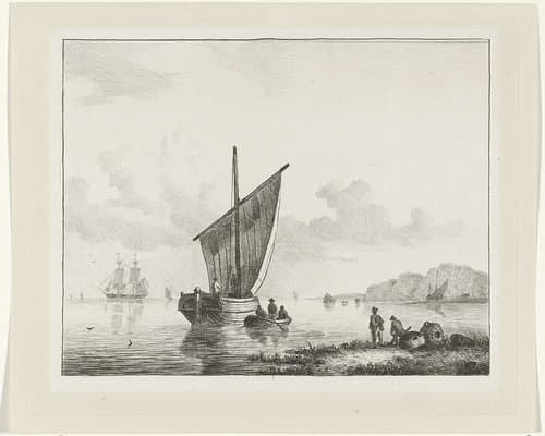 Zeilschip aan de kust