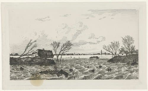 Dijkdoorbraak bij Dreumel by Willem Gruyter jr.