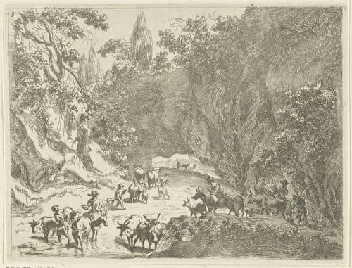 Landschappen met herders en vee by Johannes Gronsveld