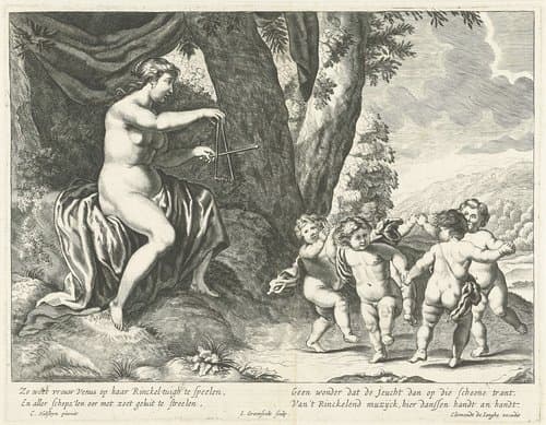 Venus en dansende putti by Johannes Gronsveld