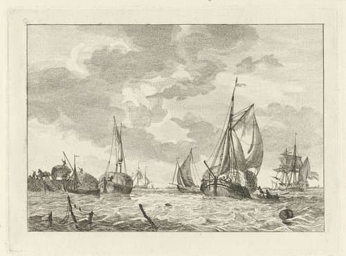 Zes schepen by Gerrit Groenewegen