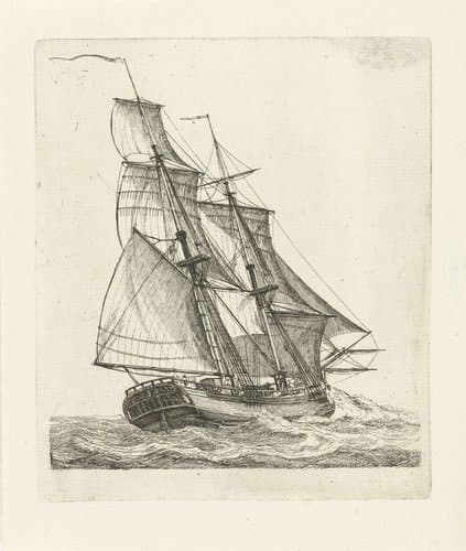 Tweemaster op hoge golven by Gerrit Groenewegen