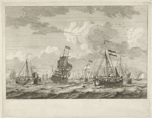 Vissersboten op open water by Gerrit Groenewegen