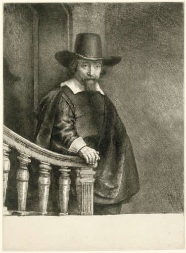 De joodse arts Ephraim Bonus by Rembrandt van Rijn