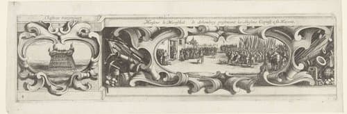 Beleg van La Rochelle, september 1627-oktober 1628 (randwerk, deel linksonder) by Abraham Bosse