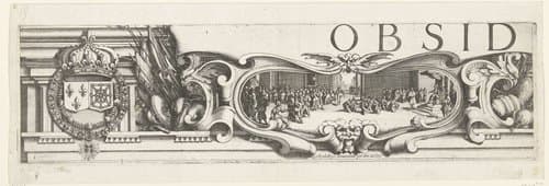 Beleg van La Rochelle, september 1627-oktober 1628 (randwerk, deel linksboven) by Jacques Callot