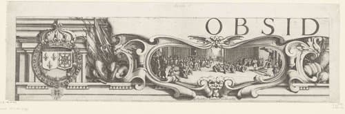 Beleg van La Rochelle, september 1627-oktober 1628 (randwerk, deel linksboven) by Jacques Callot