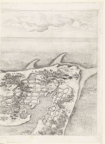 Beleg van Saint Martin op het Île de Ré, juli-november 1627 (centrale kaart, deel rechtsboven) by Jacques Callot