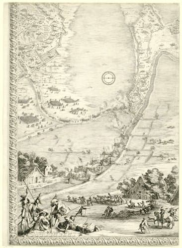 Beleg van Breda, 27 augustus 1624-5 juni 1625 (deel linksonder) by Jacques Callot