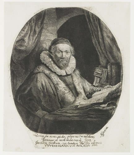 De Remonstrantse predikant Jan Wtenbogaert by Rembrandt van Rijn